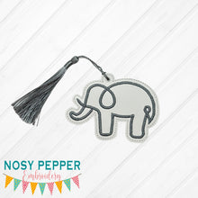 Load image into Gallery viewer, Elephant Minimalist Bookmark machine embroidery design DIGITAL DOWNLOAD