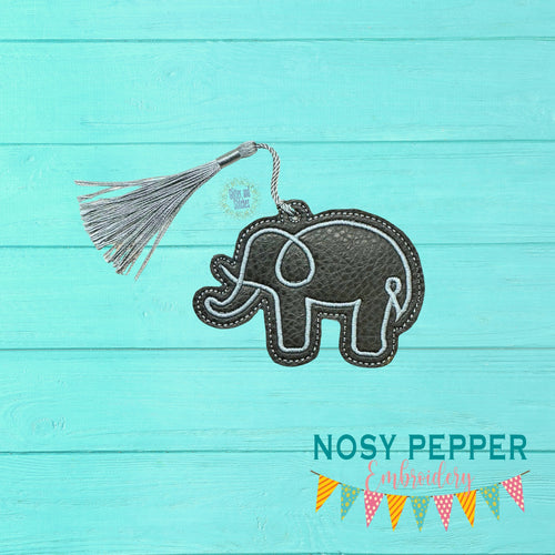 Elephant Minimalist Bookmark machine embroidery design DIGITAL DOWNLOAD