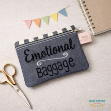 Load image into Gallery viewer, Emotional Baggage ITH Bag (4 sizes available) machine embroidery design DIGITAL DOWNLOAD