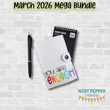 Load image into Gallery viewer, You Are Enough top load notebook cover machine embroidery design DIGITAL DOWNLOAD