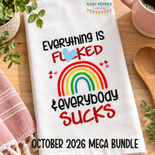 Load image into Gallery viewer, Everything Is F'd machine embroidery design (4 sizes included) DIGITAL DOWNLOAD