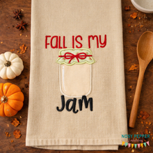 Load image into Gallery viewer, Fall is my jam Machine Embroidery Design (4 sizes included) DIGITAL DOWNLOAD
