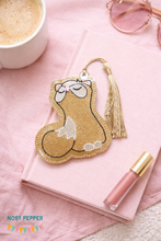 Load image into Gallery viewer, Ferret bookmark/bag tag/ornament machine embroidery design DIGITAL DOWNLOAD