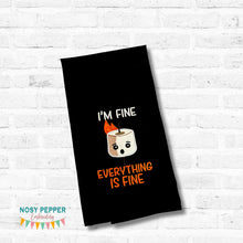 Load image into Gallery viewer, I'm Fine appliqué machine embroidery design (4 sizes included) DIGITAL DOWNLOAD