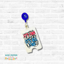 Load image into Gallery viewer, It's Fine badge reel case machine embroidery design DIGITAL DOWNLOAD