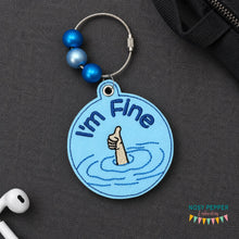 Load image into Gallery viewer, I'm Fine Hand bag tag/bookmark/ornament machine embroidery design DIGITAL DOWNLOAD