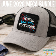 Load image into Gallery viewer, Firework patch (2 sizes included) machine embroidery design DIGITAL DOWNLOAD