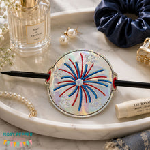 Load image into Gallery viewer, Fireworks bun cover machine embroidery design DIGITAL DOWNLOAD