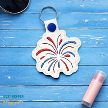 Load image into Gallery viewer, Firework Snap tab 4x4 machine embroidery design DIGITAL DOWNLOAD
