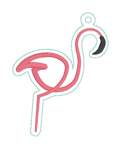 Flamingo Minimalist Bookmark machine embroidery design DIGITAL DOWNLOAD