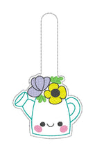 Load image into Gallery viewer, Flower Can Snap tab (single and multi files included) 4x4 machine embroidery design DIGITAL DOWNLOAD