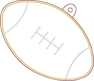 Football Puff bookmark/ornament/bag tag machine embroidery design DIGITAL DOWNLOAD