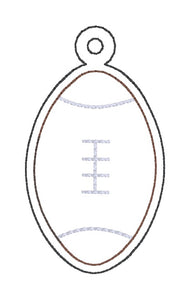 Football shaker snap tab and eyelet fob machine embroidery file (single and multi files included) DIGITAL DOWNLOAD
