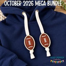 Load image into Gallery viewer, Football applique hoodie charms machine embroidery design DIGITAL DOWNLOAD