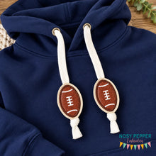 Load image into Gallery viewer, Football applique hoodie charms machine embroidery design DIGITAL DOWNLOAD