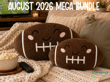 Load image into Gallery viewer, Football stuffie (5 sizes included) machine embroidery design DIGITAL DOWNLOAD
