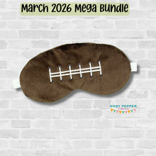 Load image into Gallery viewer, Football sleep mask machine embroidery design (2 sizes included) DIGITAL DOWNLOAD