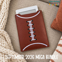 Load image into Gallery viewer, Football reader sleeve (3 sizes included) machine embroidery design DIGITAL DOWNLOAD
