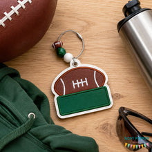 Load image into Gallery viewer, Football applique bag tag/ornament/bookmark machine embroidery design DIGITAL DOWNLOAD