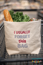 Load image into Gallery viewer, I usually forget this bag Sketchy font machine embroidery design (4 sizes included) DIGITAL DOWNLOAD