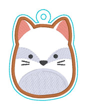 Load image into Gallery viewer, Fox Squishy snap tab and eyelet fob machine embroidery file (single and multi files included) DIGITAL DOWNLOAD