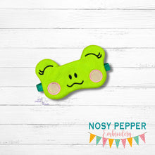 Load image into Gallery viewer, Frog Sleep Mask machine embroidery design (2 sizes included) DIGITAL DOWNLOAD