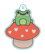 Load image into Gallery viewer, Frog Toadstool Nov 24 Mystery Bundle bookmark/ornament/bag tag machine embroidery design DIGITAL DOWNLOAD