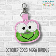 Load image into Gallery viewer, Frog Friend quarter keeper machine embroidery file DIGITAL DOWNLOAD