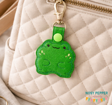 Load image into Gallery viewer, Chonky Frog snap tab and eyelet fob set (single and multi files included) —FEB 26 MB—machine embroidery design DIGITAL DOWNLOAD