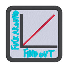 Load image into Gallery viewer, F@ck Around And Find Out patch machine embroidery design (2 sizes included) DIGITAL DOWNLOAD