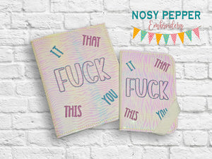 F@ck Notebook Cover (2 sizes available) machine embroidery design DIGITAL DOWNLOAD
