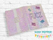 Load image into Gallery viewer, F@ck Notebook Cover (2 sizes available) machine embroidery design DIGITAL DOWNLOAD