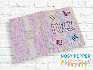 F@ck Notebook Cover (2 sizes available) machine embroidery design DIGITAL DOWNLOAD