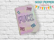 Load image into Gallery viewer, F@ck Notebook Cover (2 sizes available) machine embroidery design DIGITAL DOWNLOAD