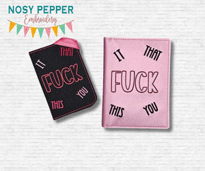 F@ck Notebook Cover (2 sizes available) machine embroidery design DIGITAL DOWNLOAD