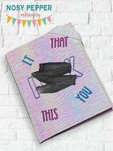Load image into Gallery viewer, F@ck Notebook Cover (2 sizes available) machine embroidery design DIGITAL DOWNLOAD