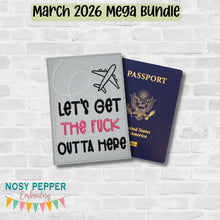 Load image into Gallery viewer, F Outta Here passport cover machine embroidery design MARCH 26 MATURE BUNDLE DIGITAL DOWNLOAD