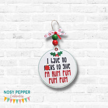 Load image into Gallery viewer, I Have No Fs ornament/bookmark/bag tag machine embroidery design (2 designs included DIGITAL DOWNLOAD