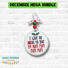 Load image into Gallery viewer, I Have No Fs ornament/bookmark/bag tag machine embroidery design (2 designs included DIGITAL DOWNLOAD
