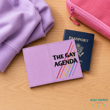 Load image into Gallery viewer, The Gay Agenda passport cover machine embroidery design DIGITAL DOWNLOAD