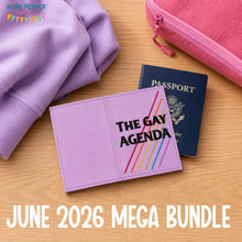 Load image into Gallery viewer, The Gay Agenda passport cover machine embroidery design DIGITAL DOWNLOAD