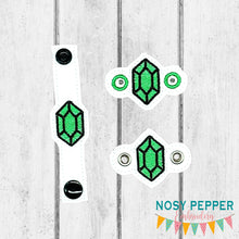 Load image into Gallery viewer, Gem Shoe Charm machine embroidery design single and multi files (3 versions included) DIGITAL DOWNLOAD