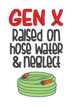 Load image into Gallery viewer, Gen X machine embroidery design (4 sizes included) DIGITAL DOWNLOAD