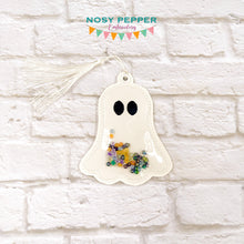Load image into Gallery viewer, Ghost shaker bookmark/bag tag/ornament machine embroidery file DIGITAL DOWNLOAD