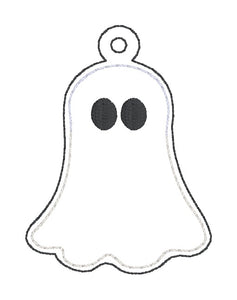 Ghost shaker snap tab and eyelet fob machine embroidery file (single and multi files included) DIGITAL DOWNLOAD