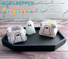 Load image into Gallery viewer, Ghost Tea Light Holder machine embroidery file (includes 2 sizes) DIGITAL DOWNLOAD