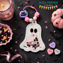 Load image into Gallery viewer, Ghost shaker bookmark/bag tag/ornament machine embroidery file DIGITAL DOWNLOAD