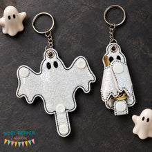 Load image into Gallery viewer, Ghost key wrap machine embroidery design DIGITAL DOWNLOAD
