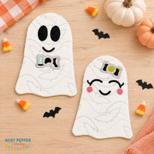 Load image into Gallery viewer, Ghost Duo envelope style mug rug set machine embroidery design (5 sizes and 2 designs included) DIGITAL DOWNLOAD