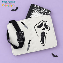 Load image into Gallery viewer, Ghost Face notebook cover --2026 Spooky Mystery Bundle-- (2 sizes available) machine embroidery design DIGITAL DOWNLOAD